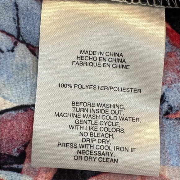 Jones New York Women’s Floral Button-Down ruffle collar Blouse, Size Medium - Picture 12 of 13